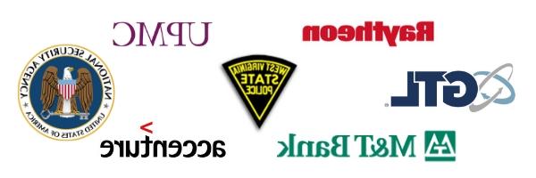  logos for Ratheon, UPMC, Accenture